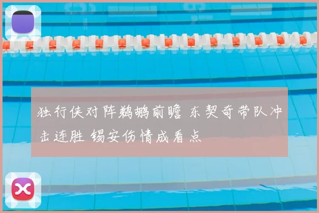 独行侠对阵鹈鹕前瞻 东契奇带队冲击连胜 锡安伤情成看点